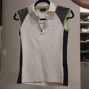 Golfino Sleeveless Golf Polo | XS | White Performance Top | Athletic Prepp